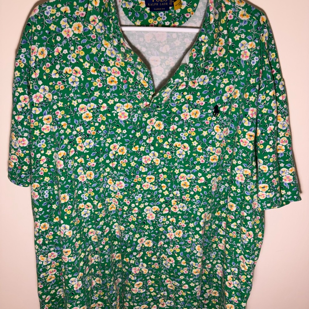 Ralph Lauren Green Floral Men's Shirt